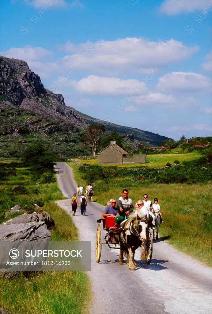 Gap Of Dunloe, Killarney National Park, County Kerry, Ireland; Horse And Buggy