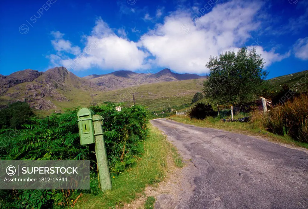 Black Valley, Killarney National Park, County Kerry, Ireland; Mailbox And Country Road