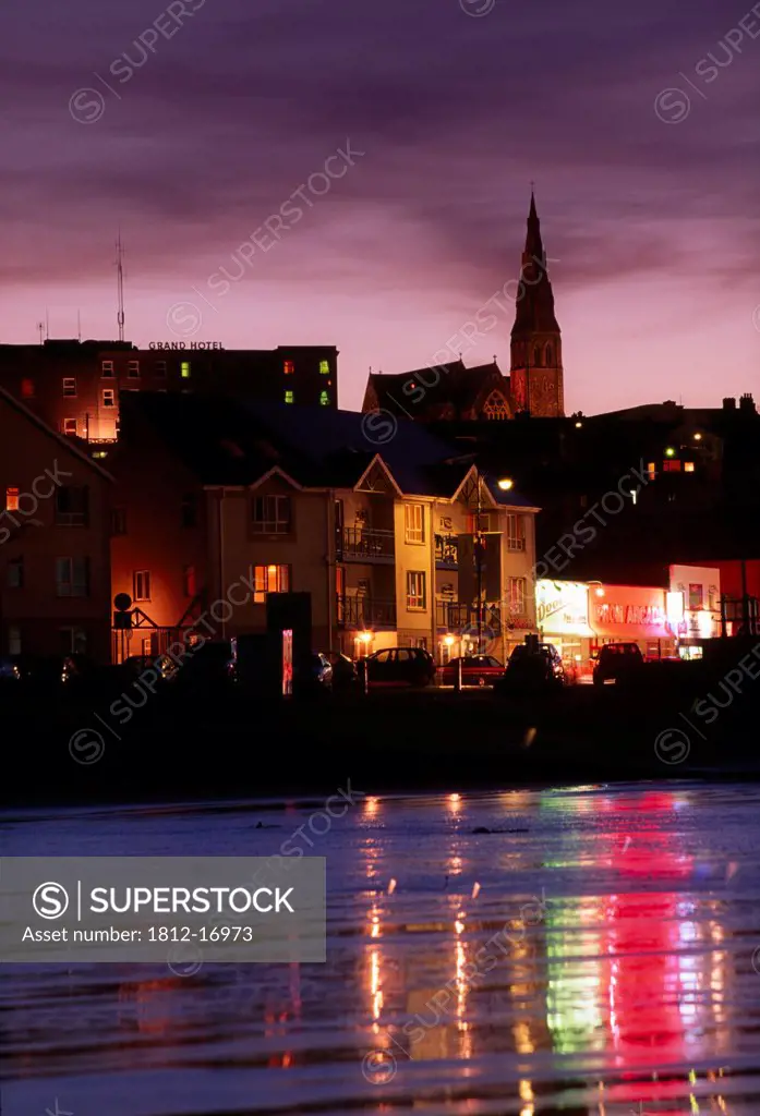 Tramore, County Waterford, Ireland; Townscape At Night