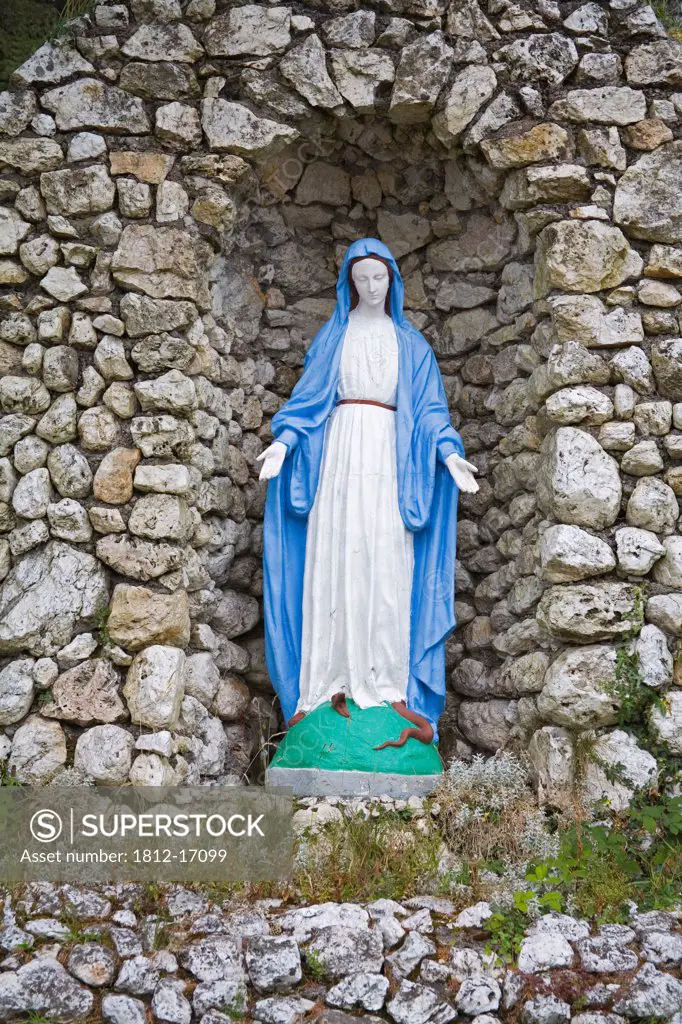 Copeen, County Cork, Ireland; Grotto With A Statue Of The Virgin Mary