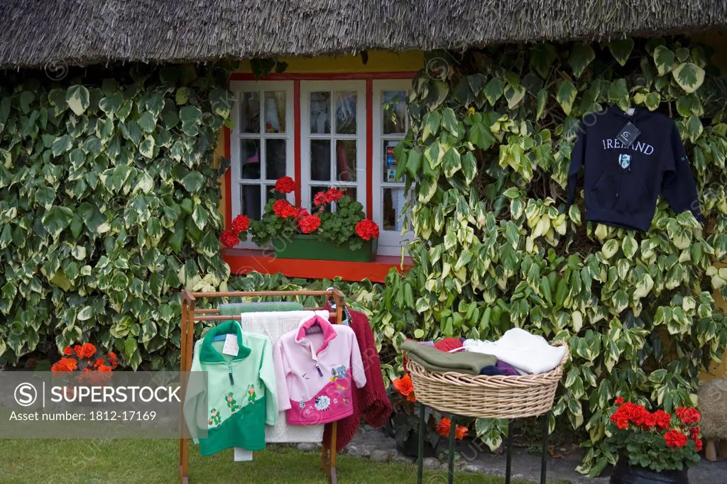 Adare Village, County Limerick, Ireland; Store With Traditional Thatched Roof