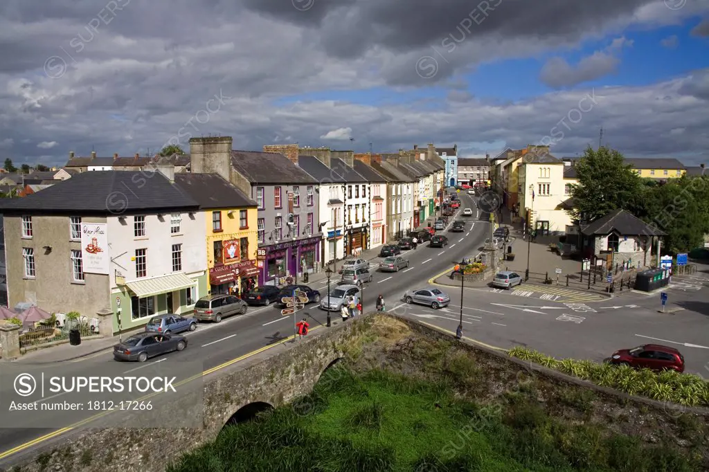 View Of Cahir From Cahir Castle, County Tipperary, Ireland; City Streetscape