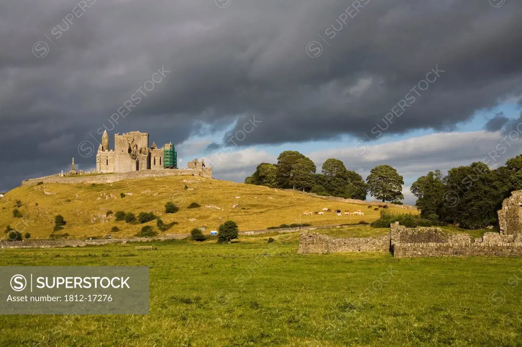 Rock Of Cashel, Cashel, County Tipperary, Ireland; Castle On Hill And Abbey Ruins