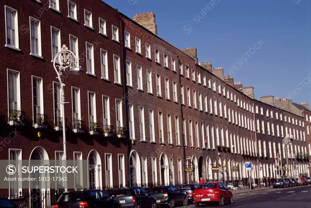 Harcourt Street, Dublin City, Ireland; Streetscape Of Georgian Style Housing