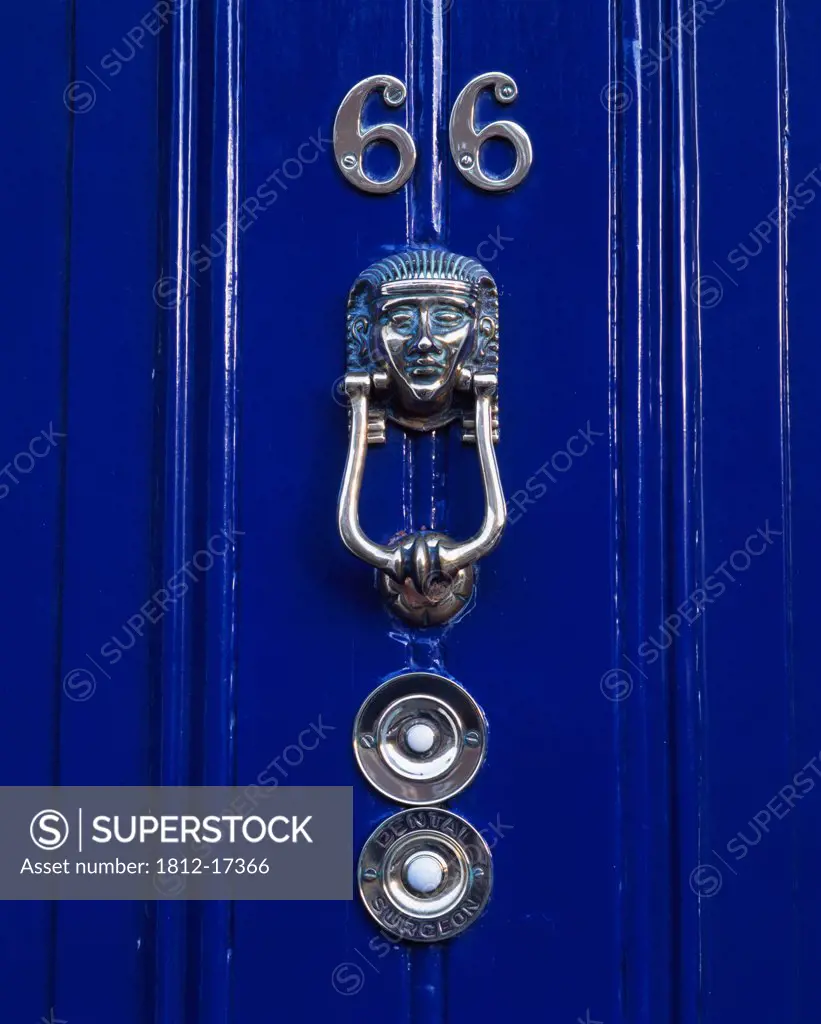 Dublin, Ireland, Close-Up Detail Of Georgian Style Door Knocker