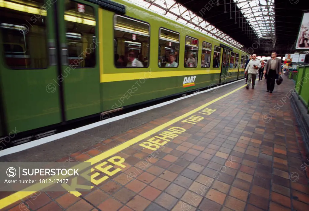 Pearse Station, Dublin, Ireland; Dart Train Station Platform