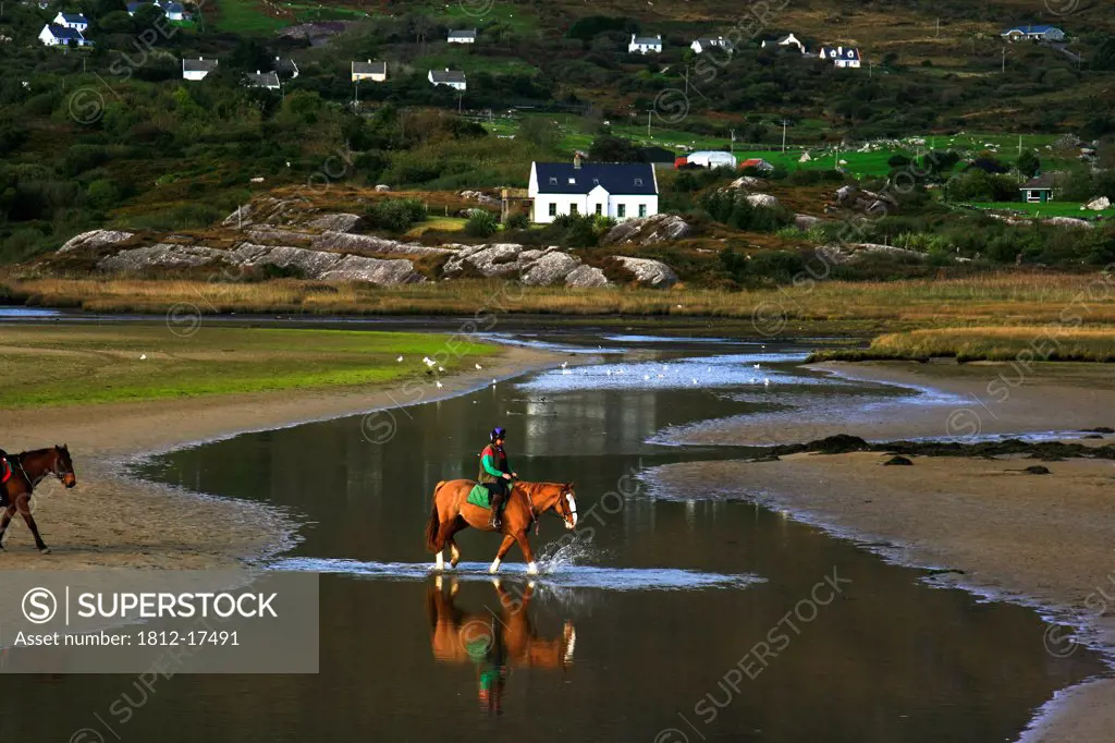 Derrynane, County Kerry, Ireland, Horseback Riding On Beach