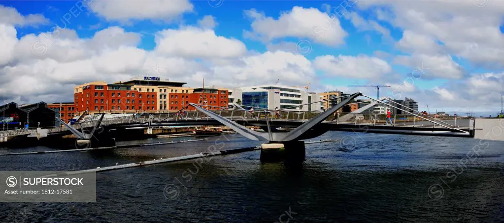 Dublin City, County Dublin, Ireland; Cityscape With Bridge
