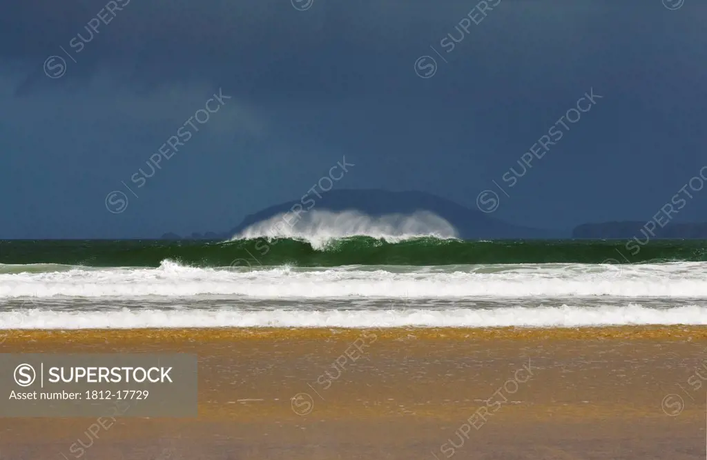 Portsalon, County Donegal, Ireland; Wave Breaking On Shore