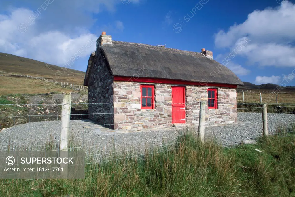 Atlantic Drive, Achill Island, County Mayo, Ireland; Traditional Irish Cottage