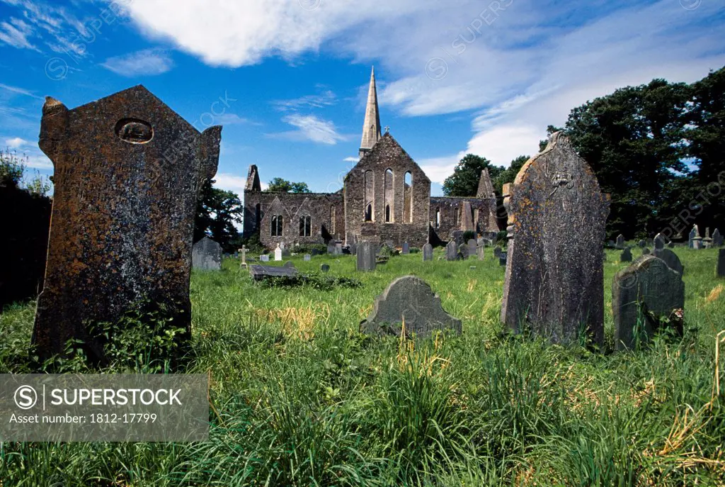 St. Mary's Abbey, New Ross Town, County Wexford, Ireland; Historic Irish Cemetery And Abbey