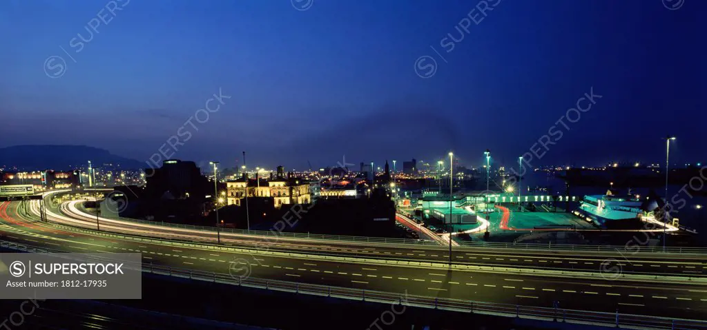 Belfast, Lagan Bridge At Night,
