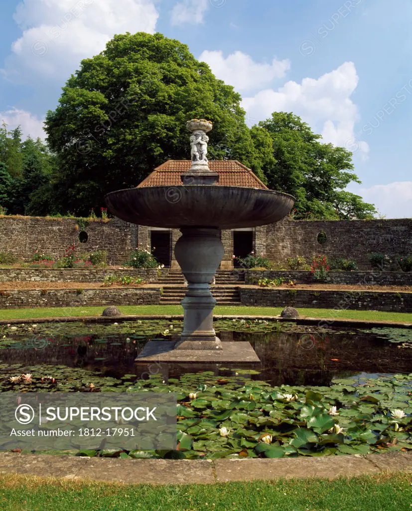 Fountain & Pool, The Sunken Garden, Design By Edwin Lutyens, Heywood Gardens, County Laois, Ireland