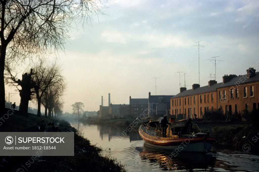 Boat On Grand Canal, Dublin City, County Dublin, Ireland