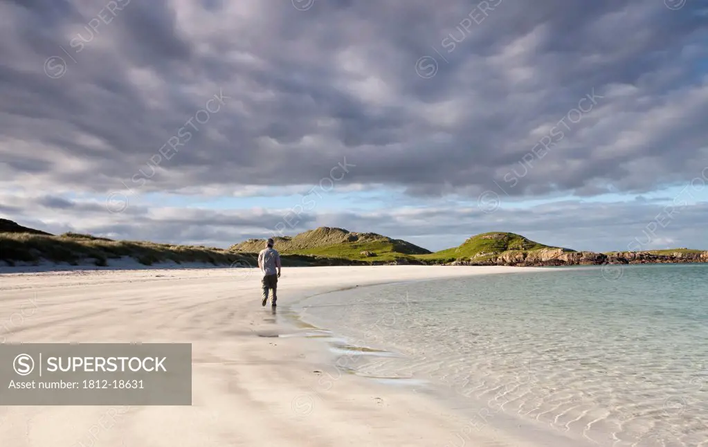 Person Walking On Beach, Gweedore, County Donegal, Ireland