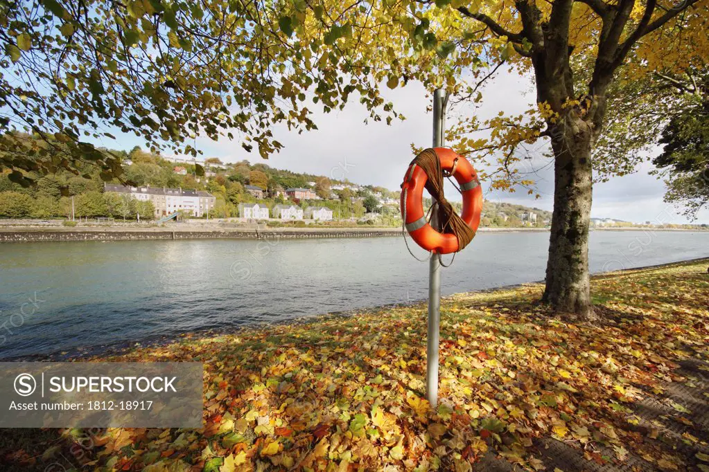 Life Buoy By The River Lee In Munster Region; Cork City, County Cork, Ireland
