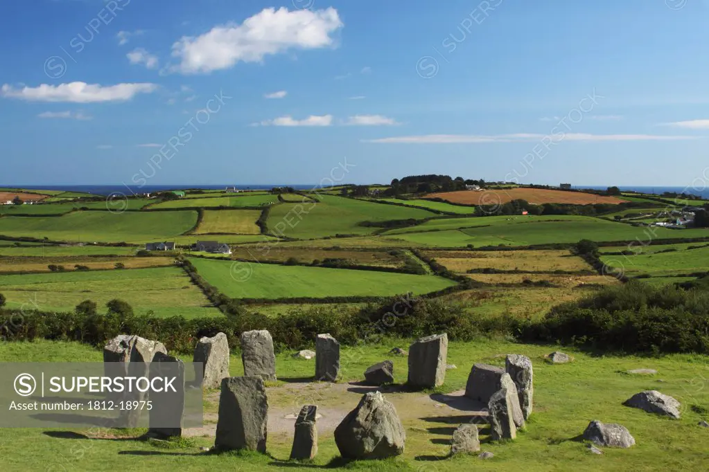 Drombeg Stone Circle Near Glandore In West Cork In Munster Region; County Cork, Ireland