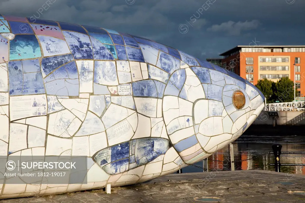 The Big Fish Sculpture At River Lagan; Belfast, County Antrim, Ireland