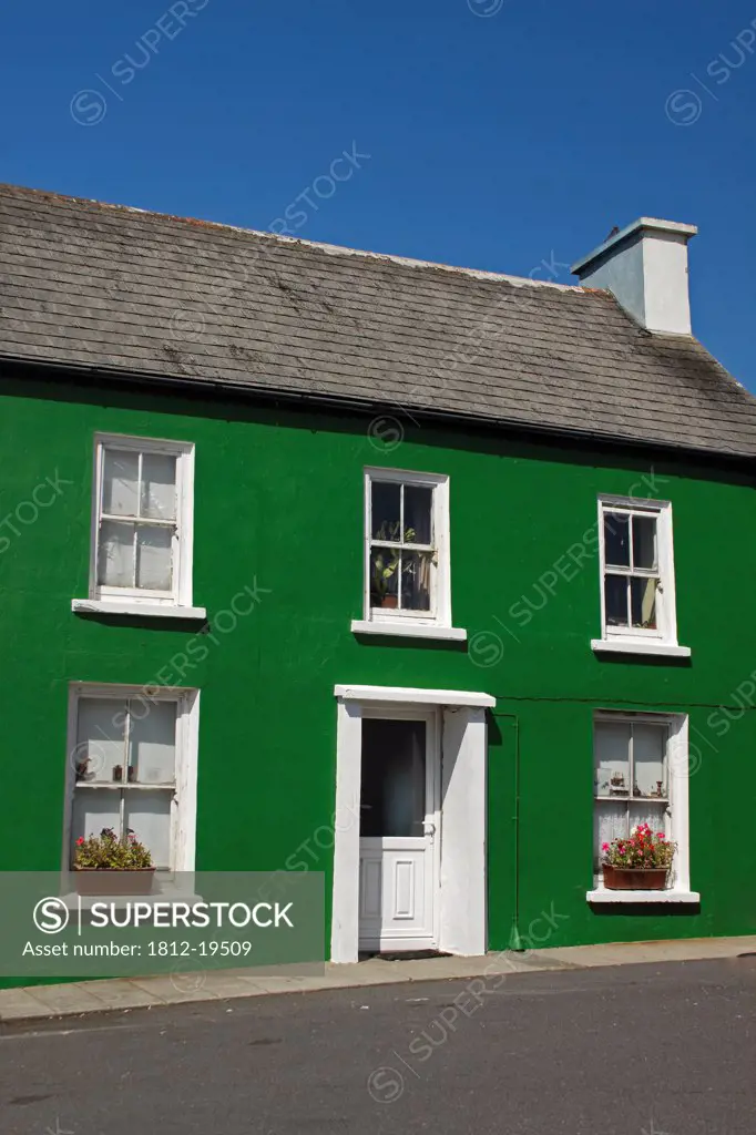 A Green House In Allihies Village On The Beara Peninsula In West Cork; County Cork Ireland