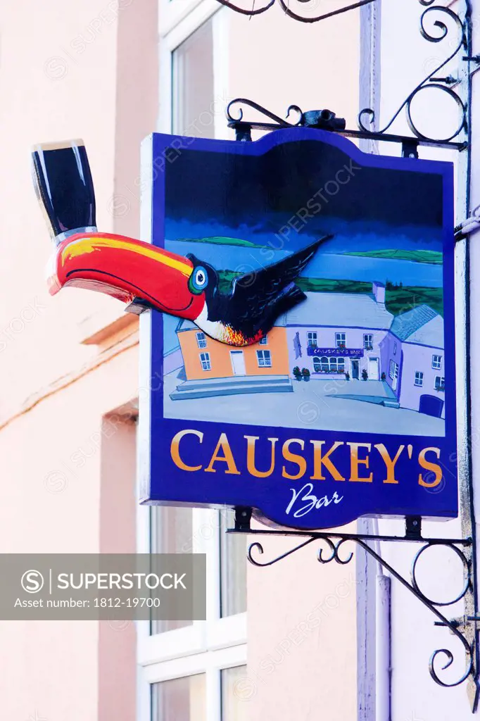 Sign For Causkey's Bar; Eyeries County Cork Ireland