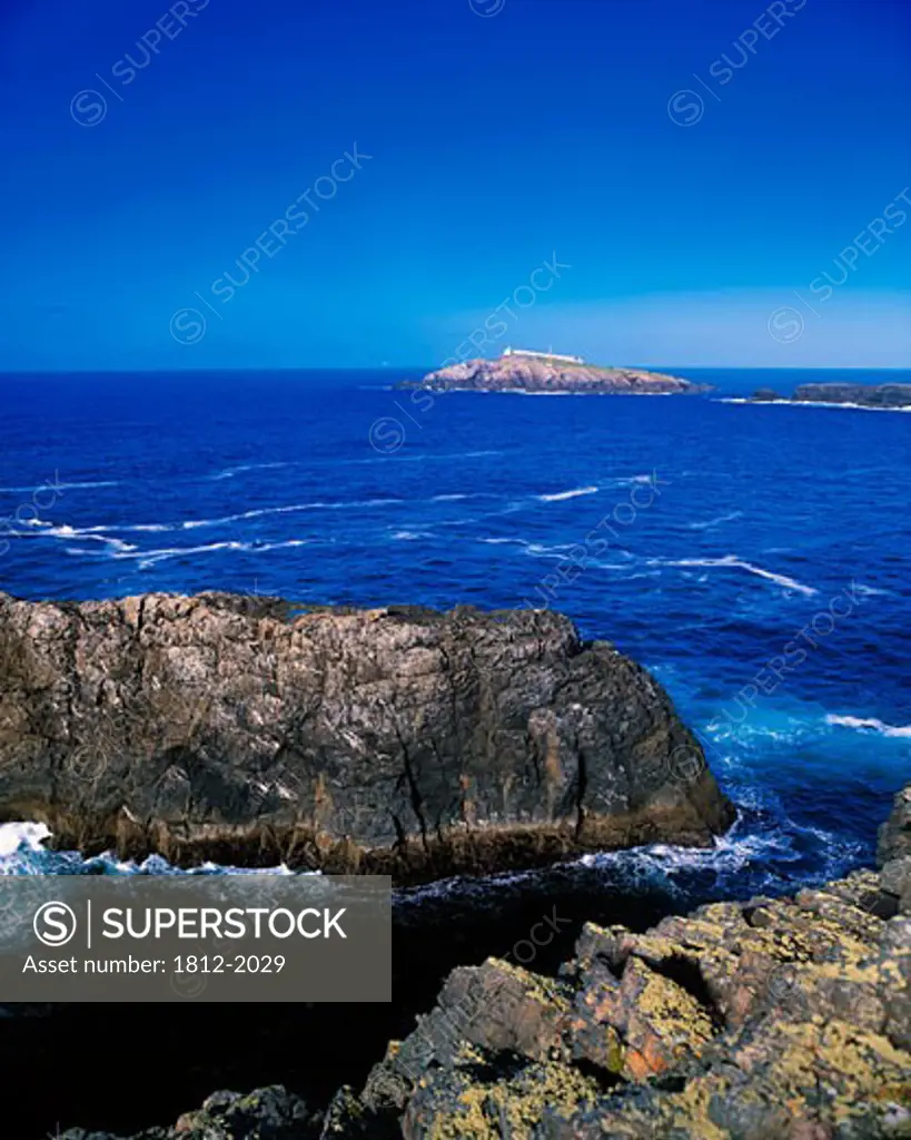 Eagle Island, Erris Head, Co Mayo, Ireland, lighthouse in the distance