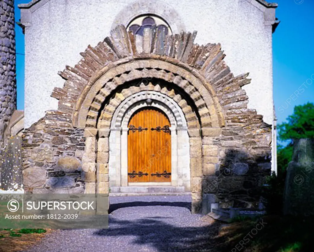Castledermot, Co Kildare, Ireland, reconstructed Romanesque doorway