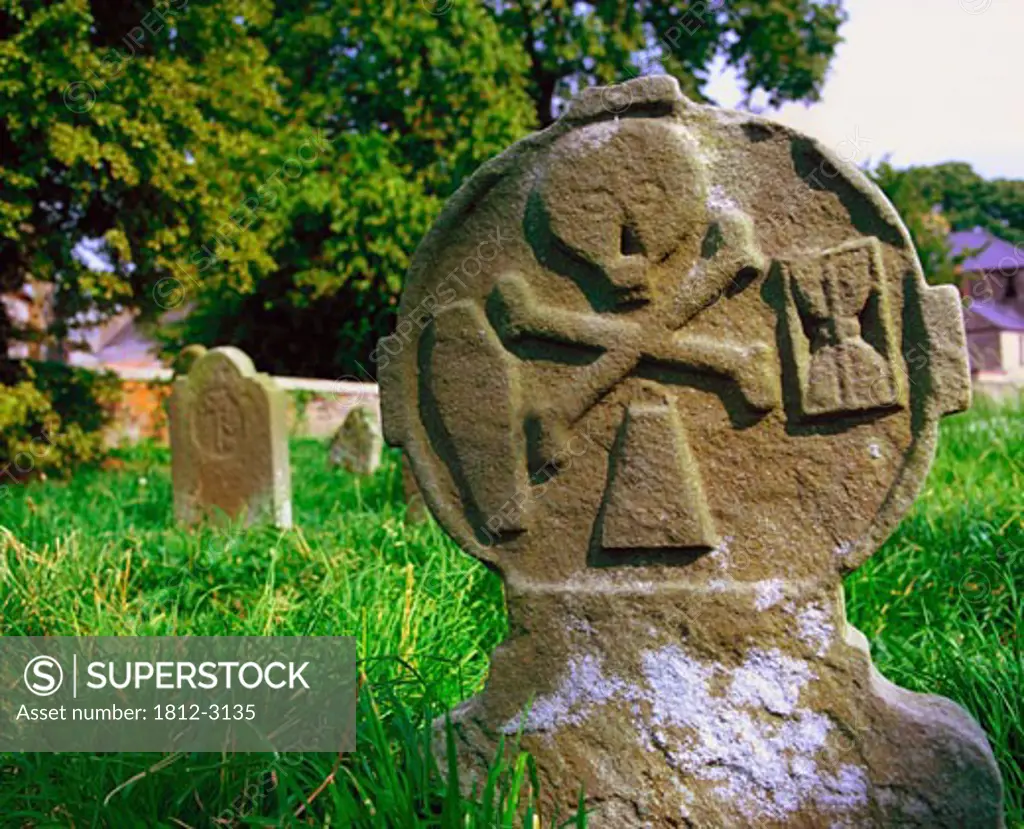 Clones, Co Monaghan, Ireland, Unusual gravestone in a churchyard
