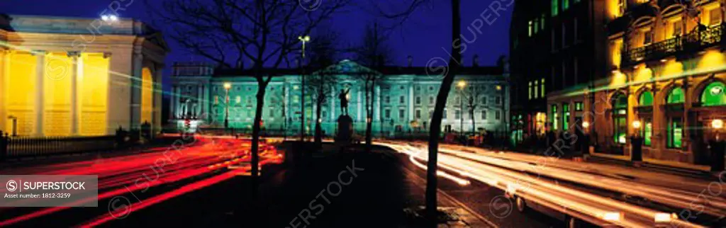 Dublin, Trinity College By Night, College Green