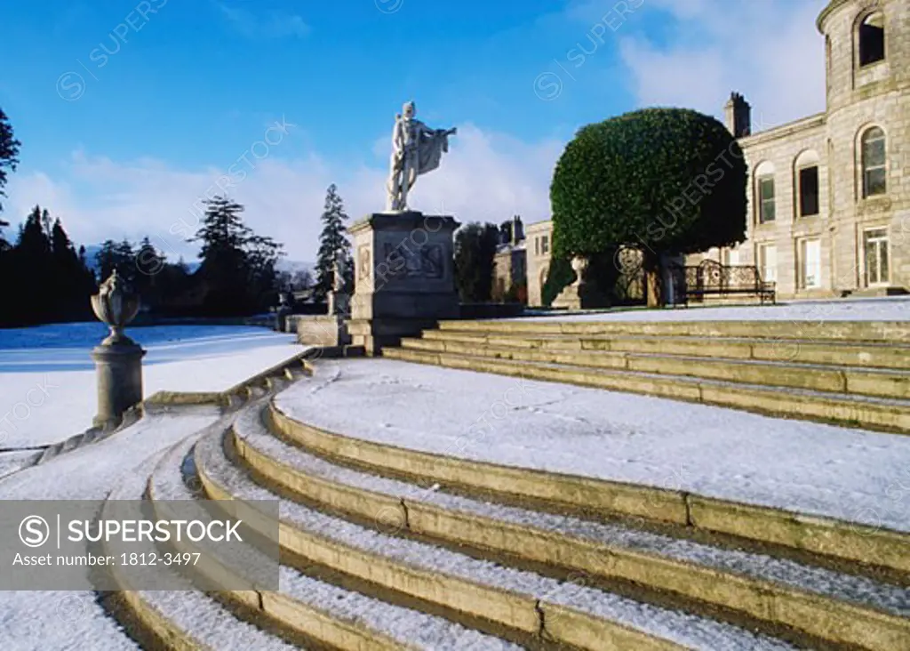Irish Snow Scenes, Co Wicklow, Powerscourt Gardens
