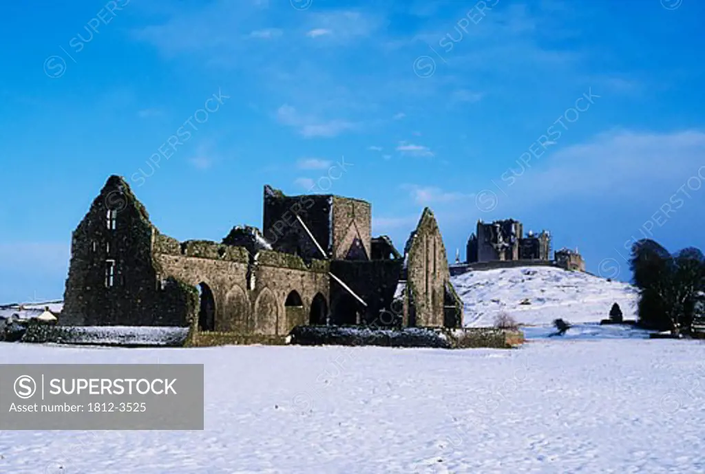 Irish Snow Scenes, CO Tipperary - Hore Abbey &, Rock of Cashel
