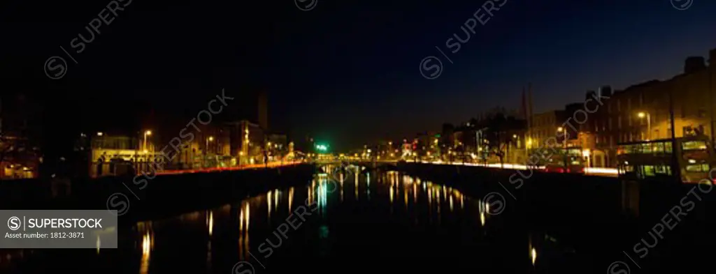 Co Dublin, River Liffey At Night