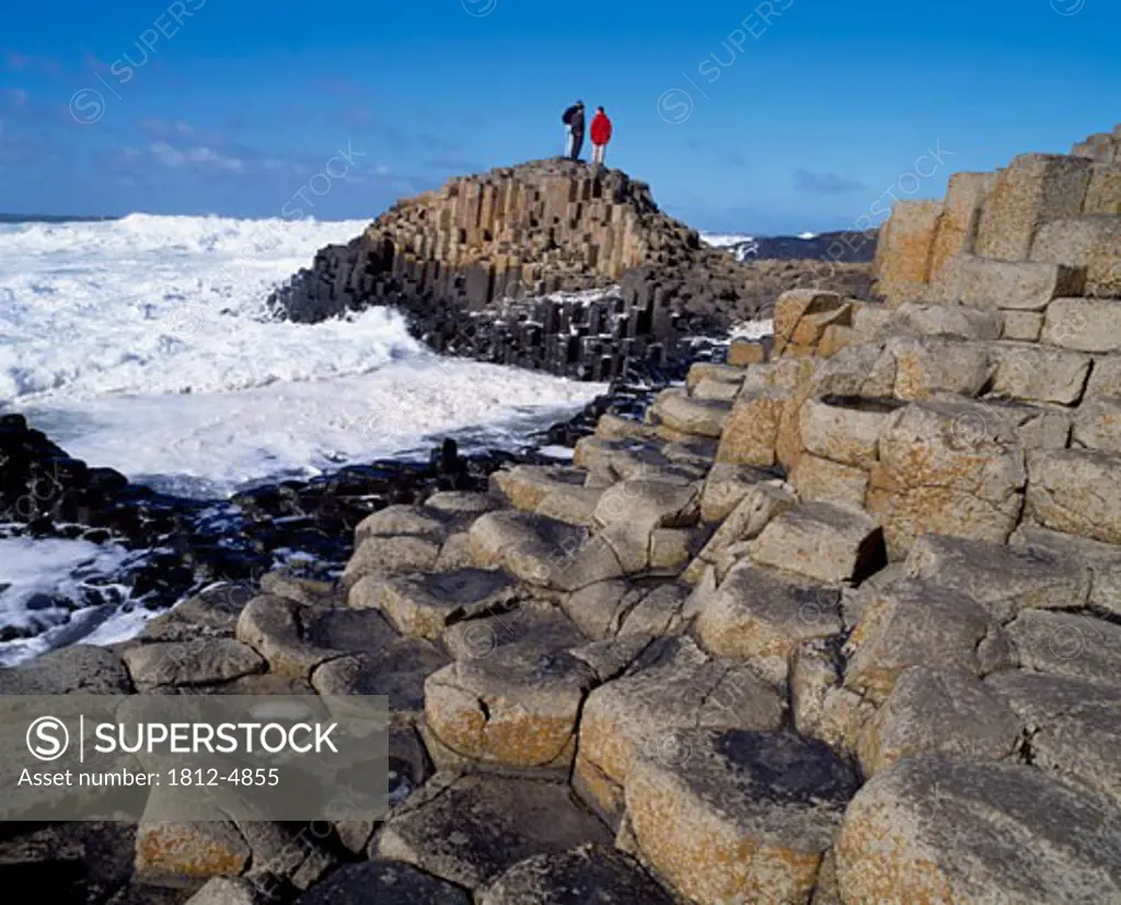 Tourists at the Giant's Causeway, Co Antrim, Ireland