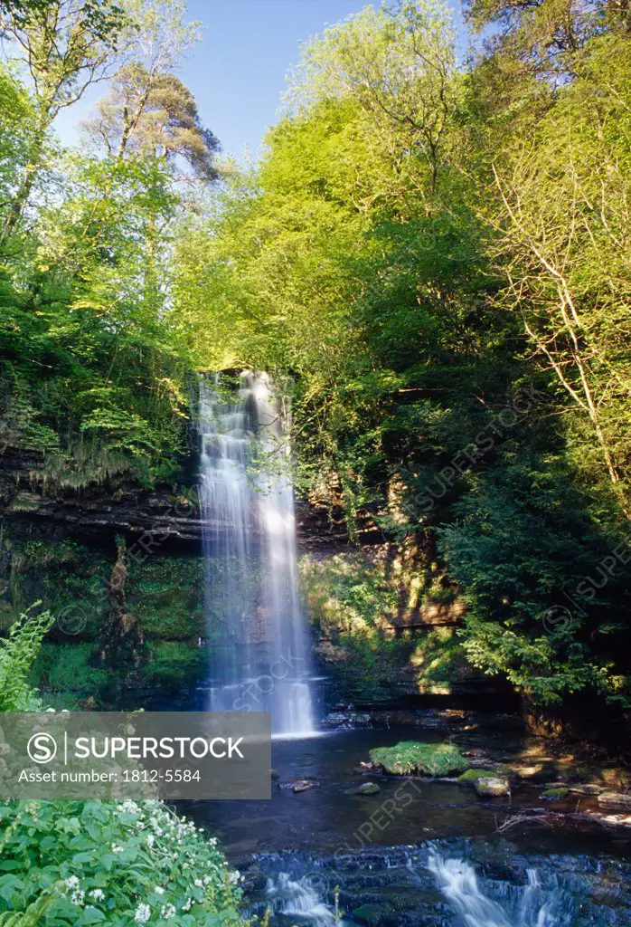 Glencar Waterfall, County Sligo, Ireland; Waterfall and stream