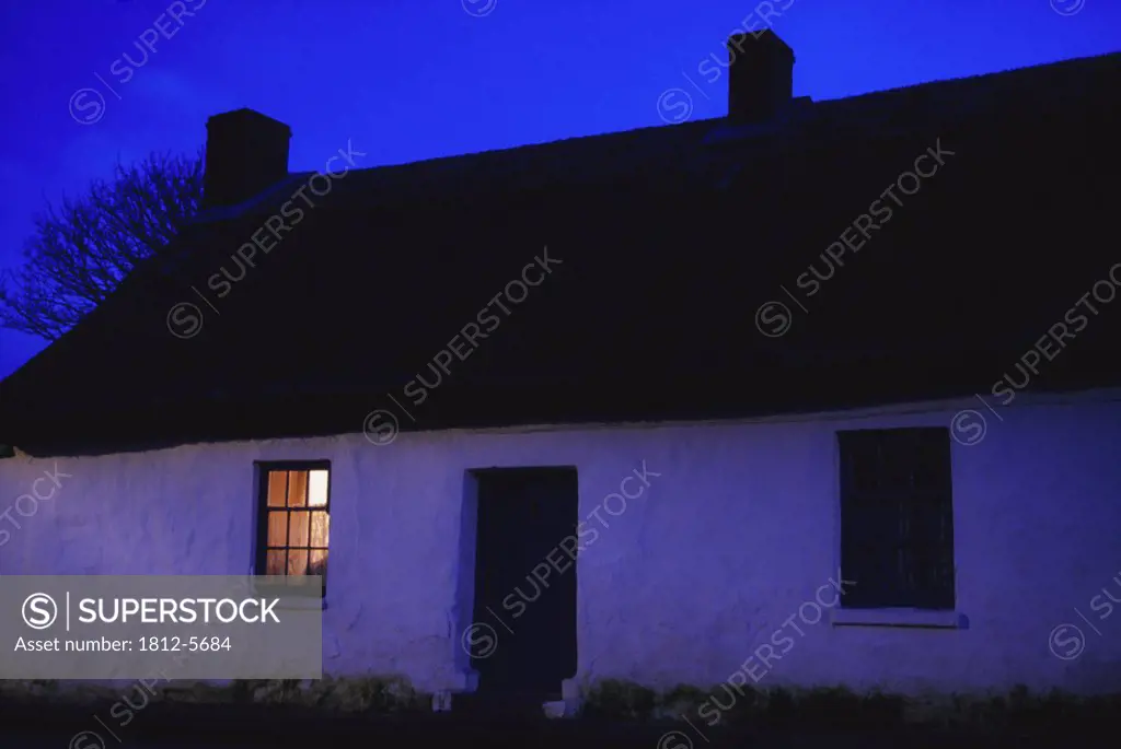 Ardmore, County Waterford, Ireland; Cottage at night