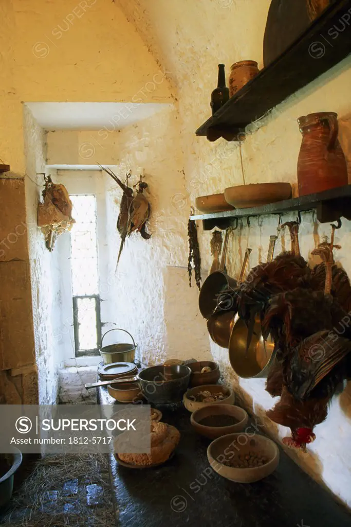 The Earl's Kitchen, Bunratty Castle, County Clare, Ireland; Historic interior