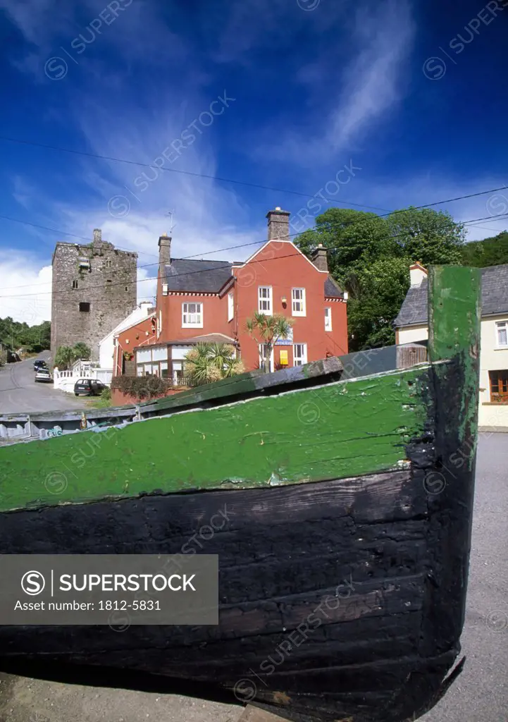 Ballyhack, County Wexford, Ireland; Village with castle in background