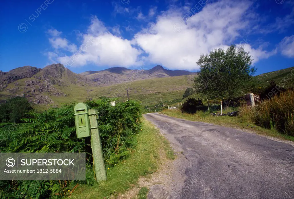 Black Valley, Killarney National Park, County Kerry, Ireland; Mailbox and country road