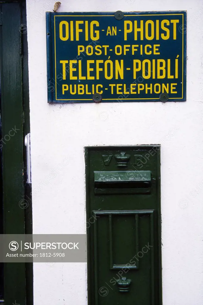 Julianstown, County Meath, Ireland; Post office sign