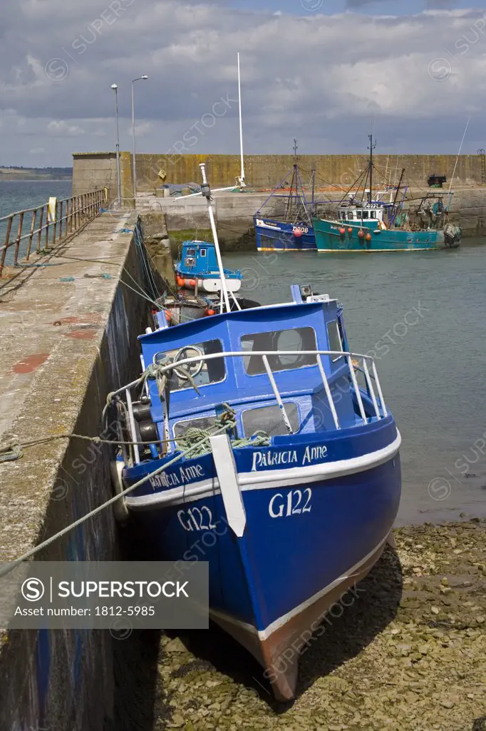 Helvick Head pier, County Waterford, Ireland; Fishing boats in harbour