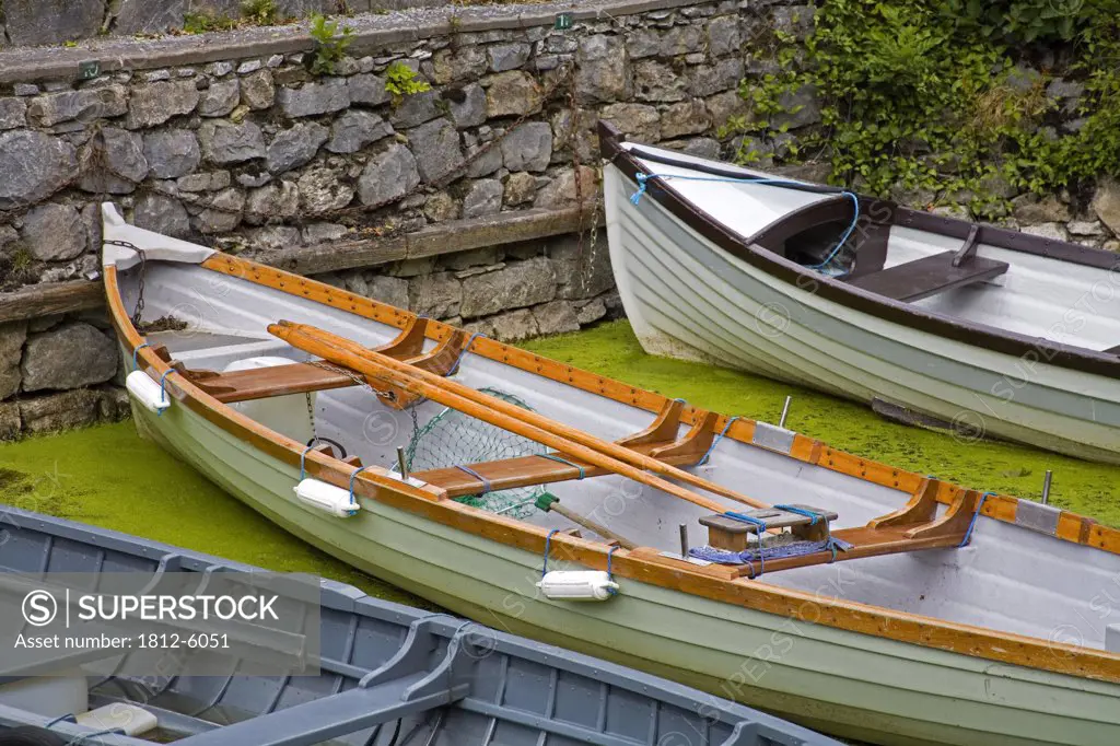 Ross Castle, Killarney National Park, County Kerry, Ireland; Boat dock  