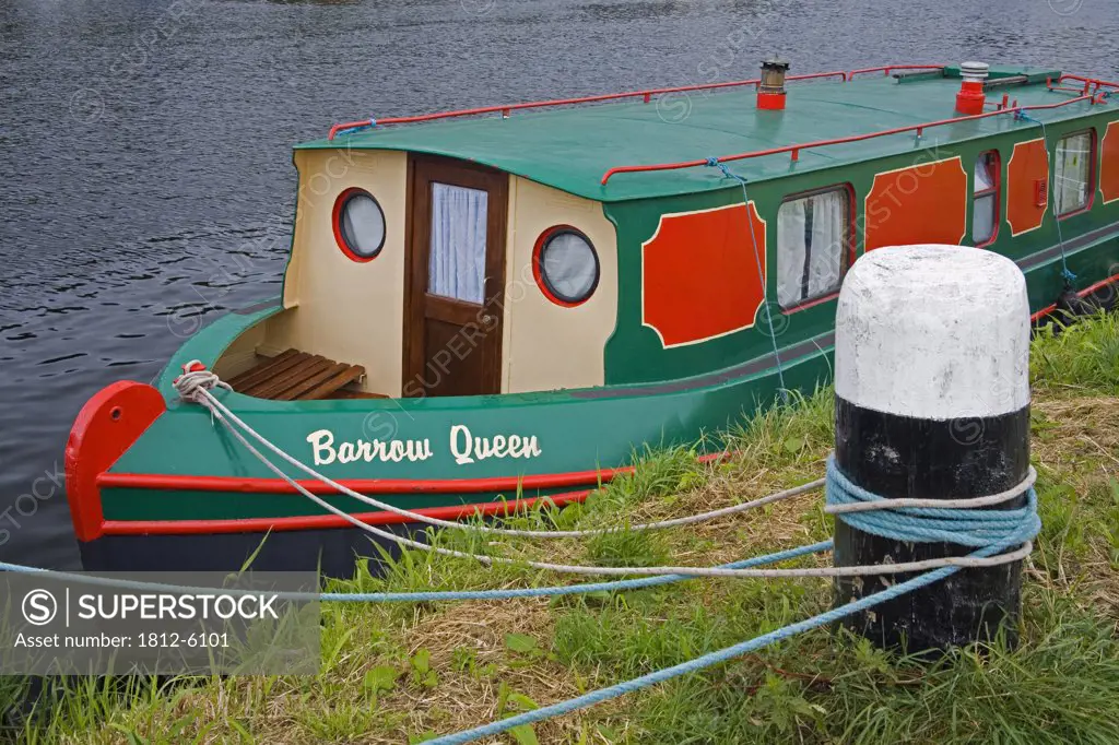 River Barrow, Craignamanagh, County Carlow, Ireland; River barge