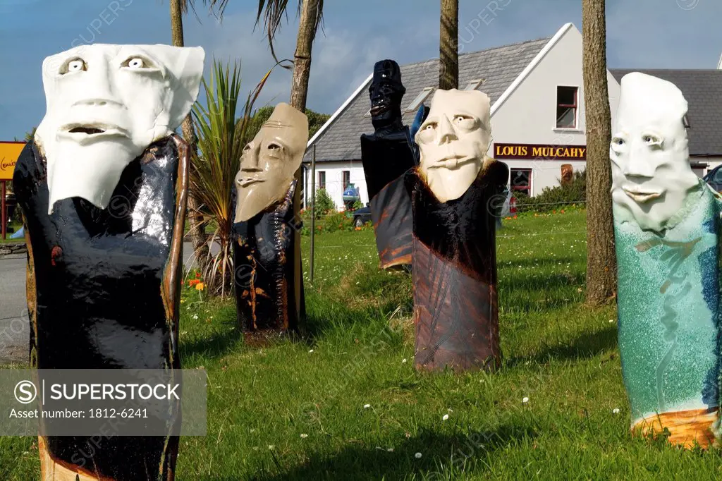 Ballyferriter, County Kerry, Ireland; Outdoor pottery sculptures