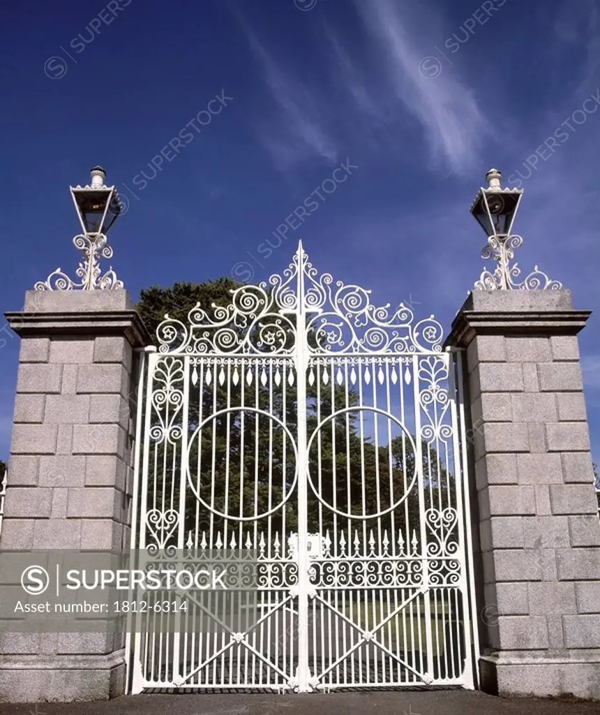 Gates to Aras An Uachterain President´s Residence, Phoenix Park, Dublin Ireland