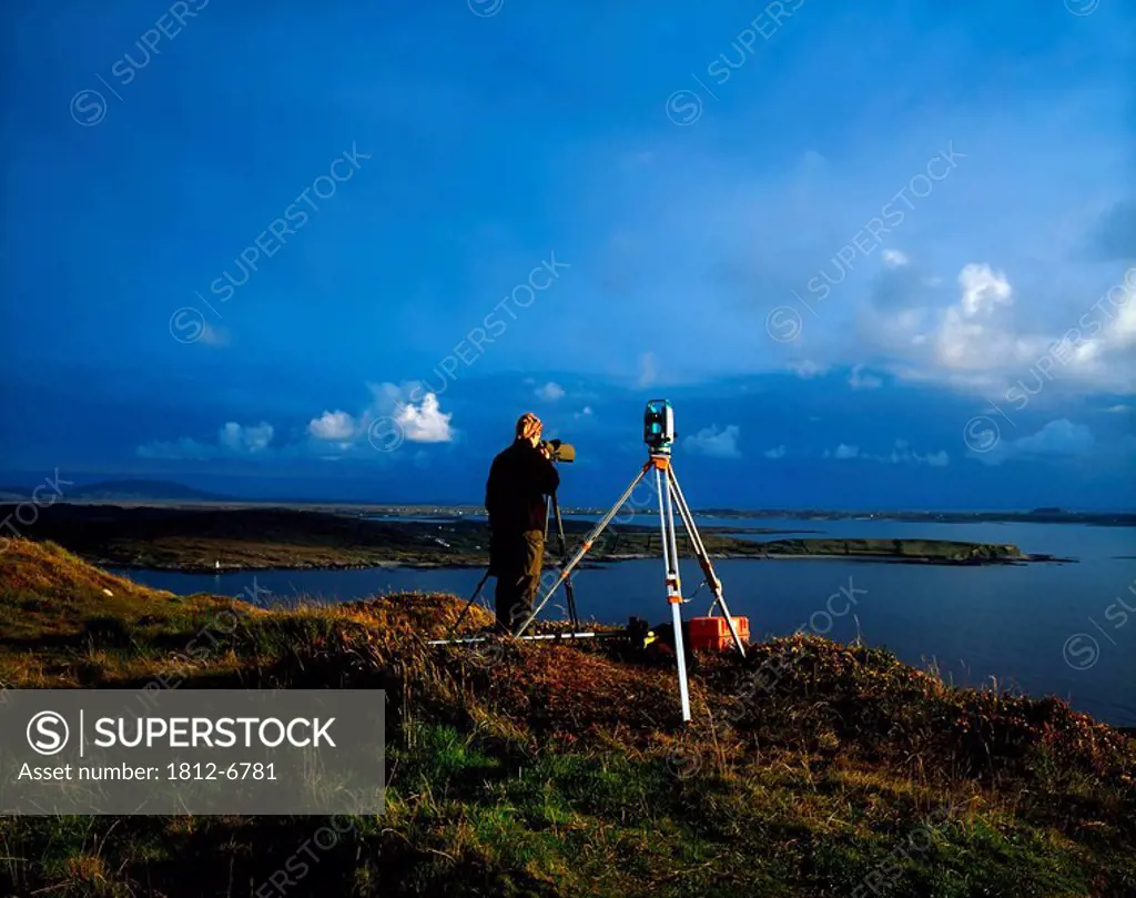 Surveying for Mapmaking, Sky Road, Connemara, Co Galway, Ireland