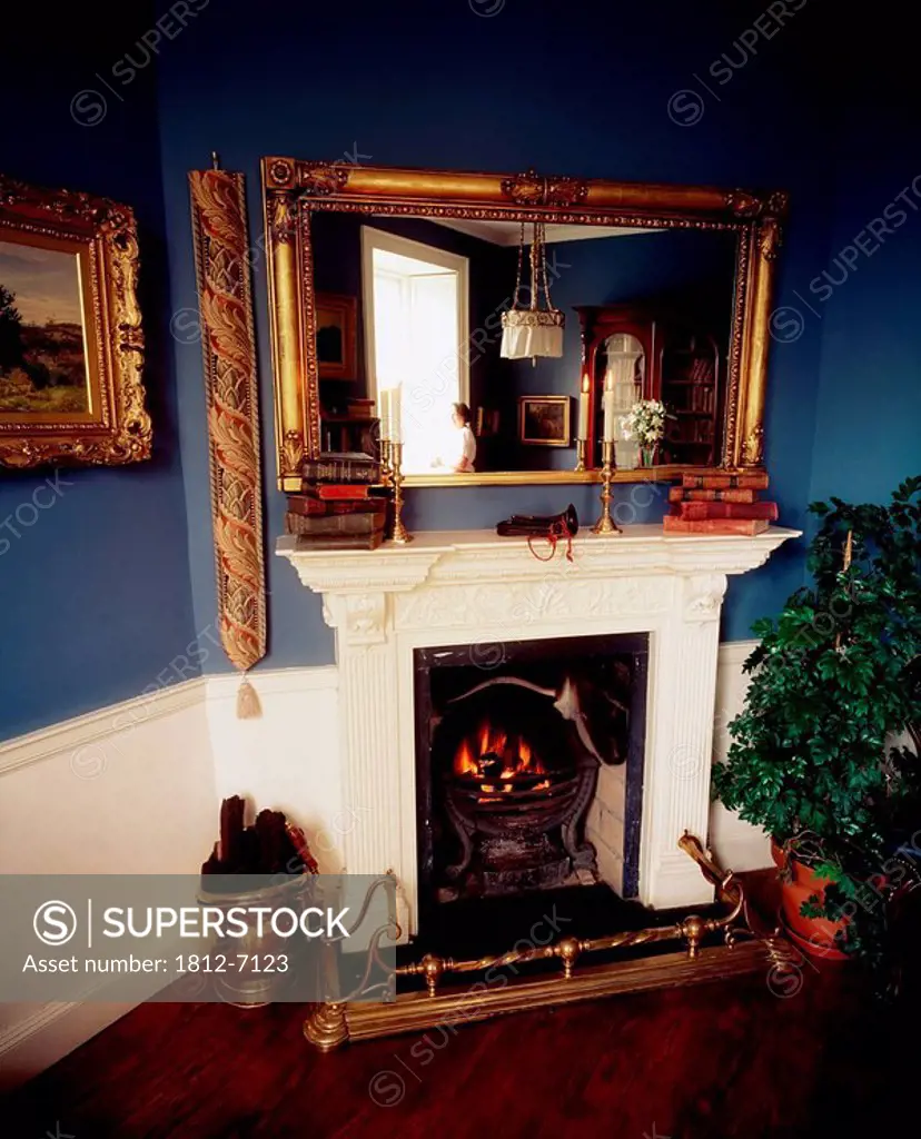 Frybrook House, Boyle, Co Roscommon, Ireland, Fireplace in an 18th Century home