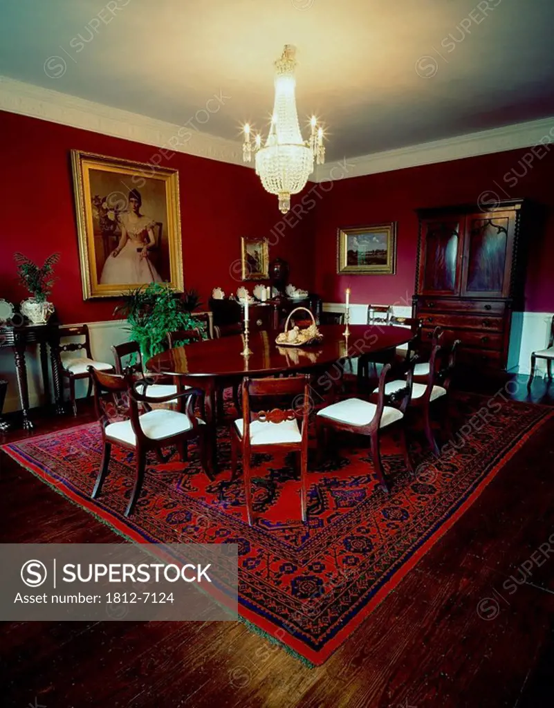 Frybrook House, Boyle, Co Roscommon, Ireland, Dining room in an 18th Century home