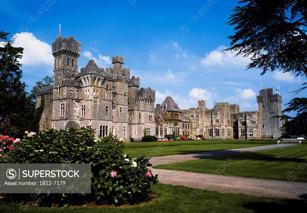 Ashford Castle, County Mayo, Ireland, Exterior of a 13th Century castle