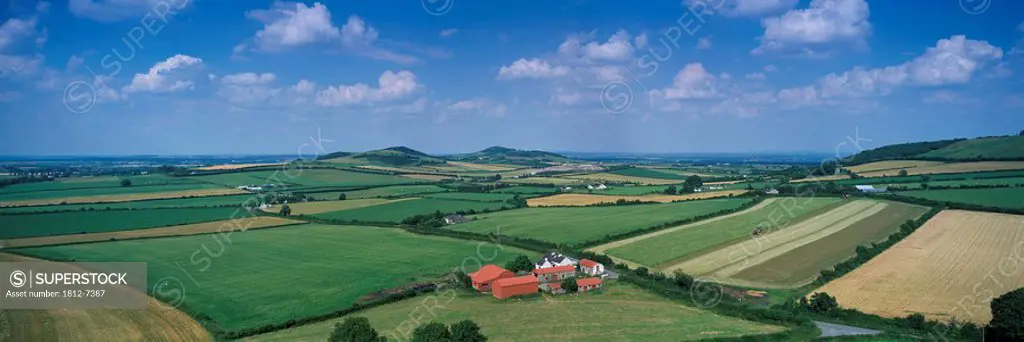 Stradbally, Co Laois, Ireland, Farmhouse surrounded by fields