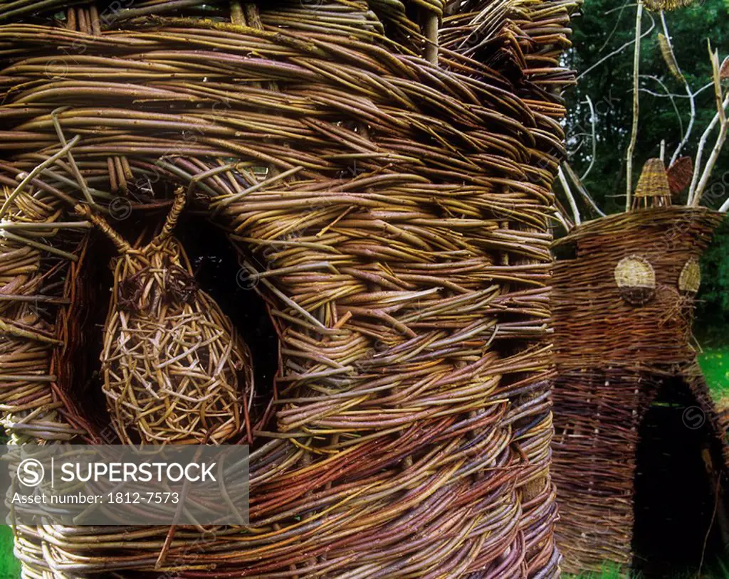 New Ross, County Wexford, Republic Of Ireland, Close_up of a wicker basket
