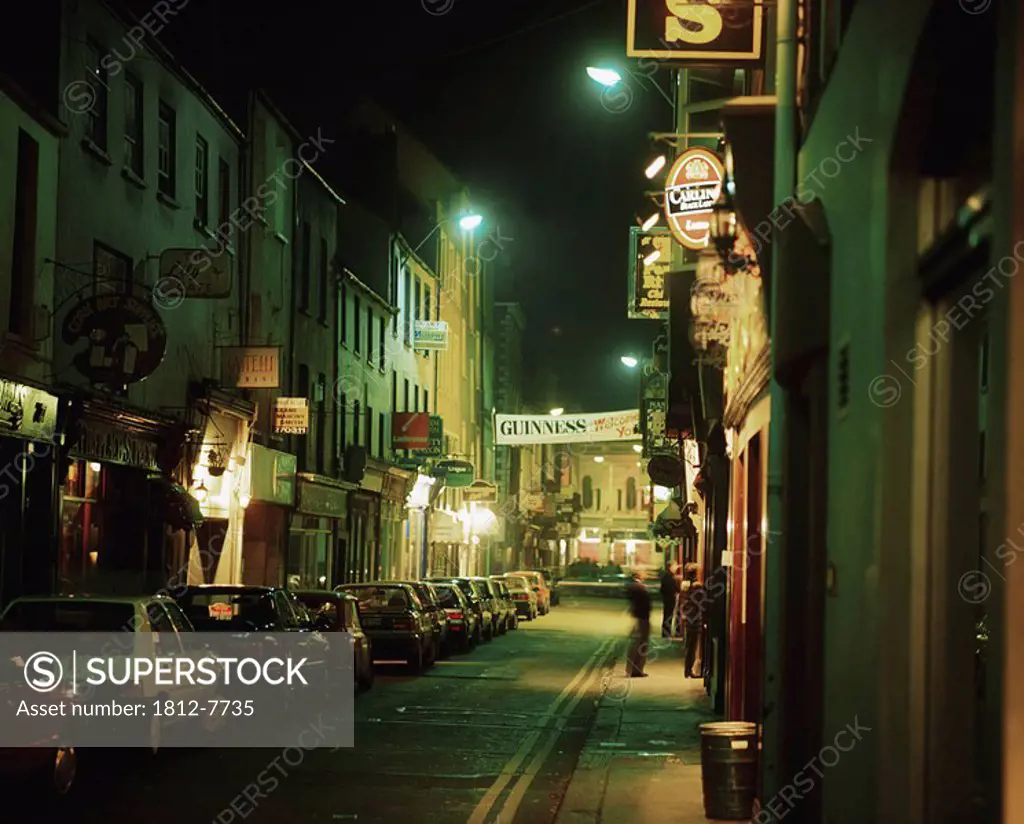 Cork, Co Cork, Ireland, Street at night time during a jazz festival